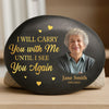 Custom Photo Printed Rock - Personalized Memorial Sympathy Gifts For Loss Of Mom, Dad - Watching Over Us Always