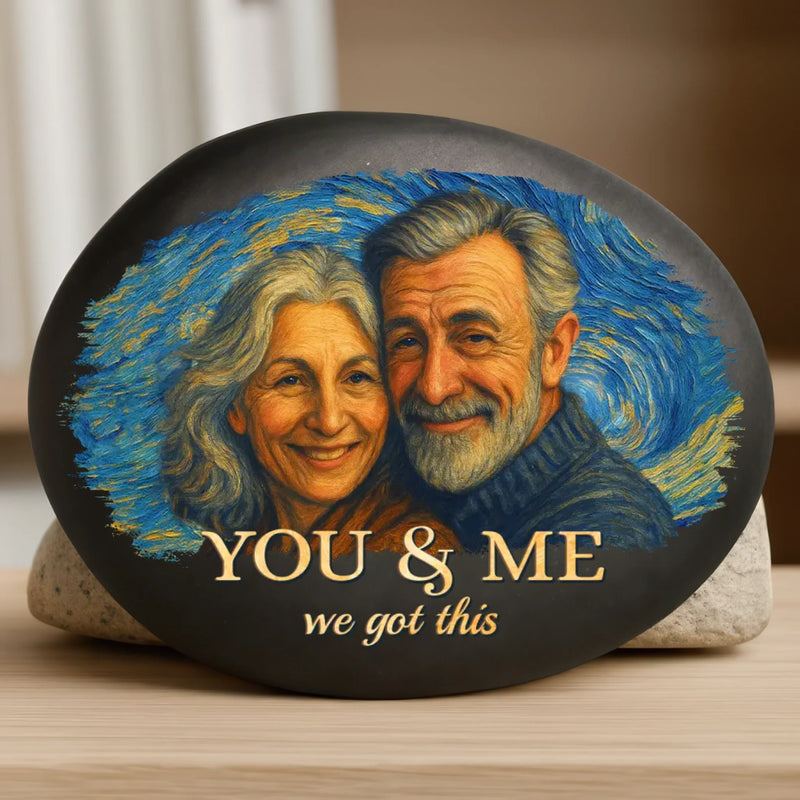 Custom Photo Printed Rock - Personalized Anniversary Wedding Gifts For Husband And Wife, Him And Her - Endless Love, Endless Us