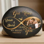 Custom Photo Printed Rock - Personalized Anniversary Wedding Gifts For Husband And Wife, Him And Her - Love Without End Forever