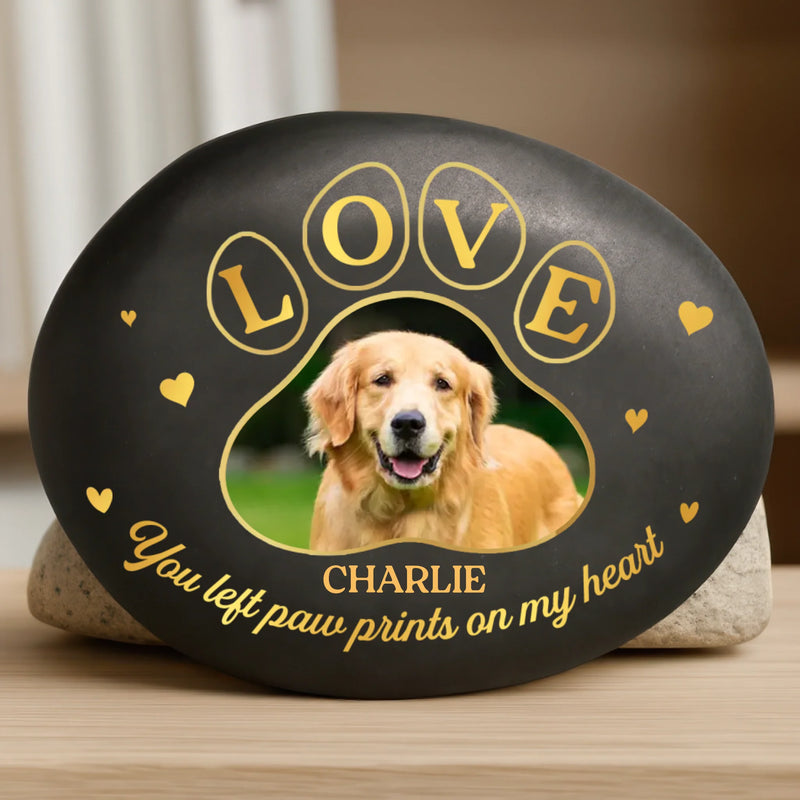 Custom Photo Printed Rock - Personalized Pet Memorial Gifts For Dogs, Cats - Forever In Our Hearts