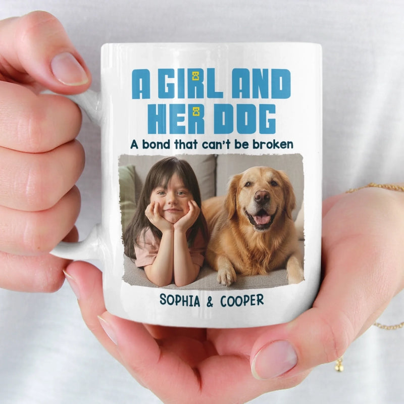 Custom Photo Mug - Personalized Christmas Birthday Gifts For Dog Cat Lovers, Dog Dad And Mom, Cat Owners - Little Girl, Big Love