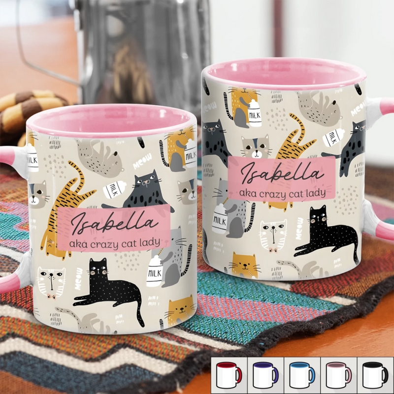 Custom Accent Mug - Personalized Birthday Gifts For Cat Lovers, Cat Mom And Dad - Professional Meow Translator