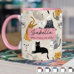 Custom Name Crazy Cat Lady Gifts for Women - Personalized Accent Mugs