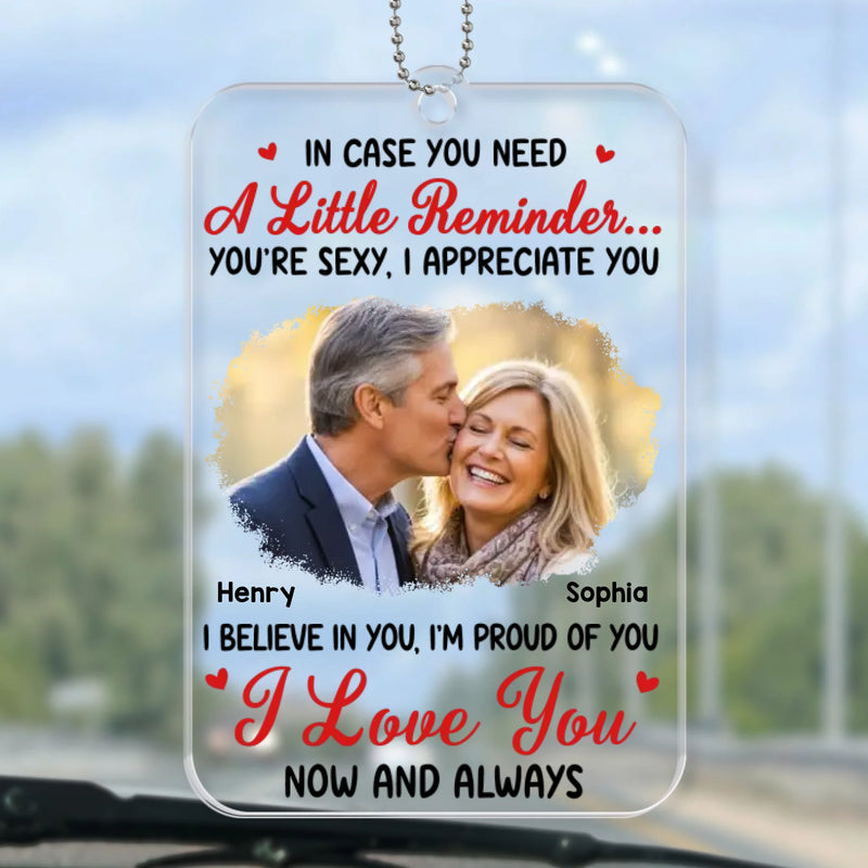 Custom Photo Acrylic Car Ornament - Personalized Anniversary Wedding Gifts For Husband And Wife, Him And Her - Driving Through Life With You