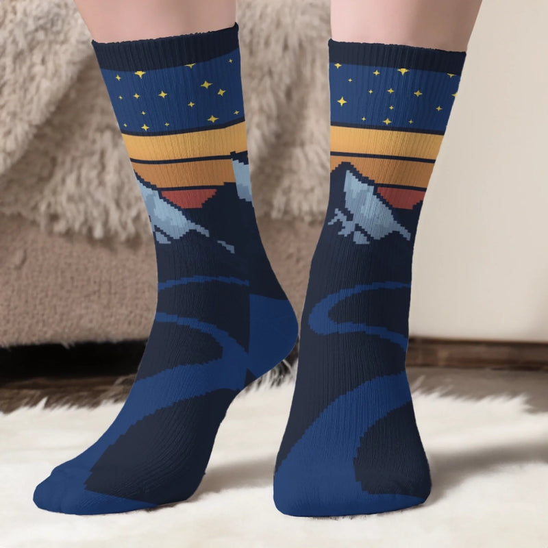 Custom Crew Socks - Personalized Birthday Camping Gifts For Campers - Seek The Journey, Not The Destination