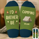 Custom Crew Socks - Personalized Birthday Camping Gifts For Campers - Camp Vibes Only
