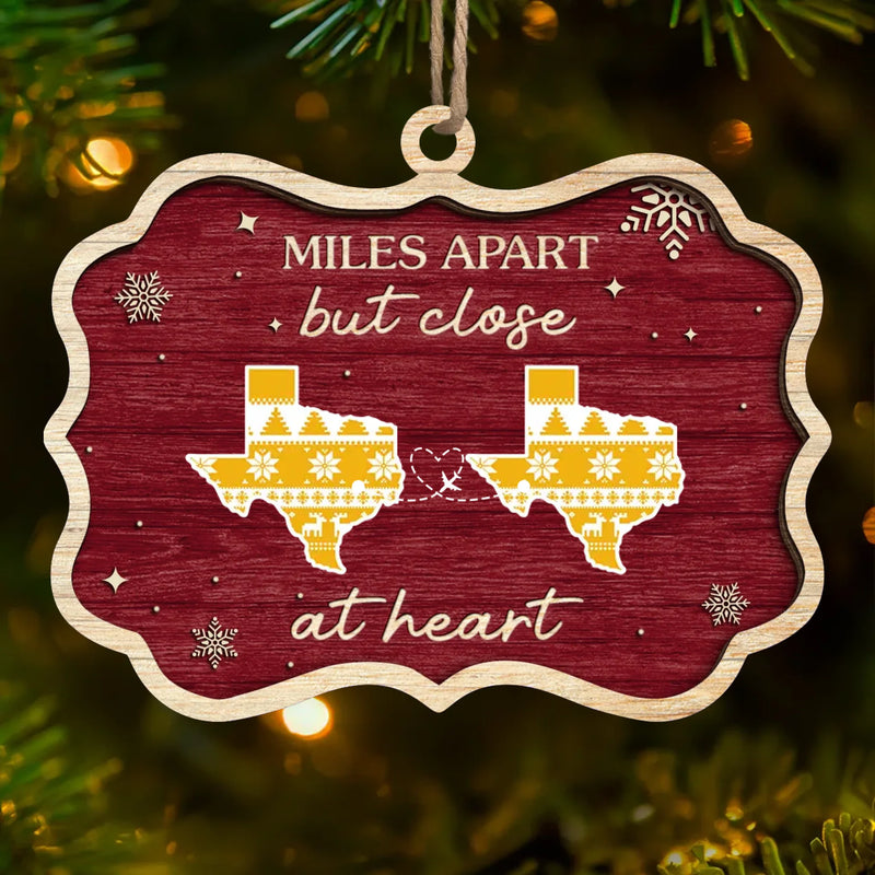Custom Long Distance Wood Ornament - Personalized Christmas Birthday Gifts For Mom, Dad, Brother, Sister, Kids - Christmas Blessings From Afar
