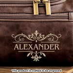 Custom Engraved Leather Toiletry Bag - Personalized Birthday Gifts For Dad, Brother, Grandpa, Husband - Crafted For A Good Man