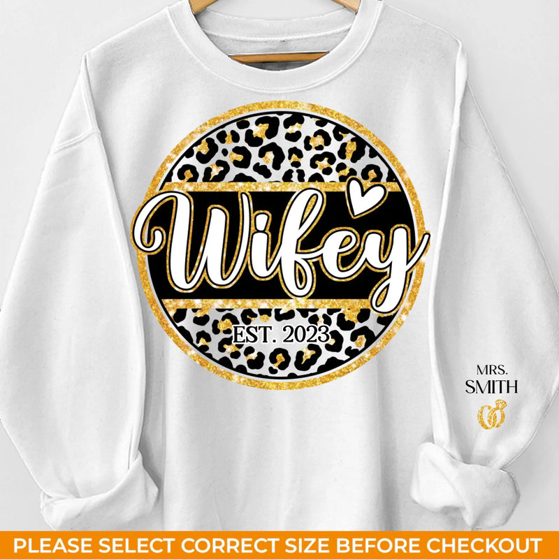 I Love My Wife - Couple Personalized Custom Unisex Sweatshirt With Design On Sleeve - Gift For Husband Wife, Anniversary