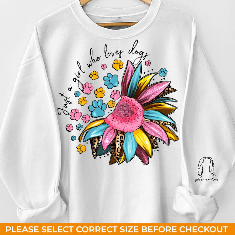 Love Is A Girl And Her Furry Friends - Dog & Cat Personalized Custom Unisex Sweatshirt With Design On Sleeve - Gift For Pet Owners, Pet Lovers