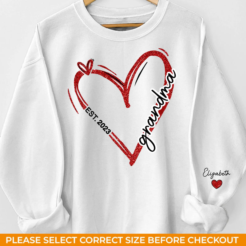 Grandma Vibes Only - Family Personalized Custom Unisex Sweatshirt With Design On Sleeve - Gift For Mom, Grandma