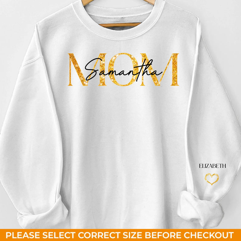 Mom, You Are My Guiding Star - Family Personalized Custom Unisex Sweatshirt With Design On Sleeve - Gift For Mom, Grandma