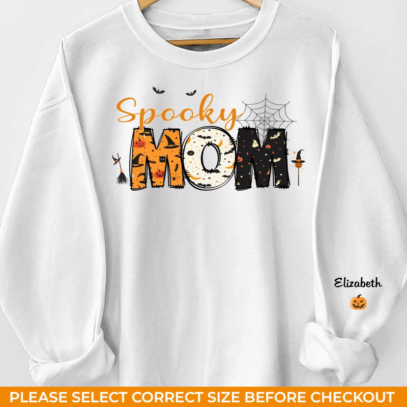 Mom, You’re My Favorite Halloween Witch - Family Personalized Custom Unisex Sweatshirt With Design On Sleeve - Halloween Gift For Mom, Grandma