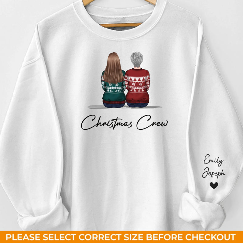 Christmas Adds To The Warmth Of Family Love - Family Personalized Custom Unisex Sweatshirt With Design On Sleeve - Christmas Gift For Family Members