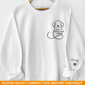 Custom Unisex Sweatshirt, Hoodie With Design On Sleeve -  Personalized Christmas Birthday Gifts For Dog Lovers, Dog Dad And Mom - My Emotional Support Squad