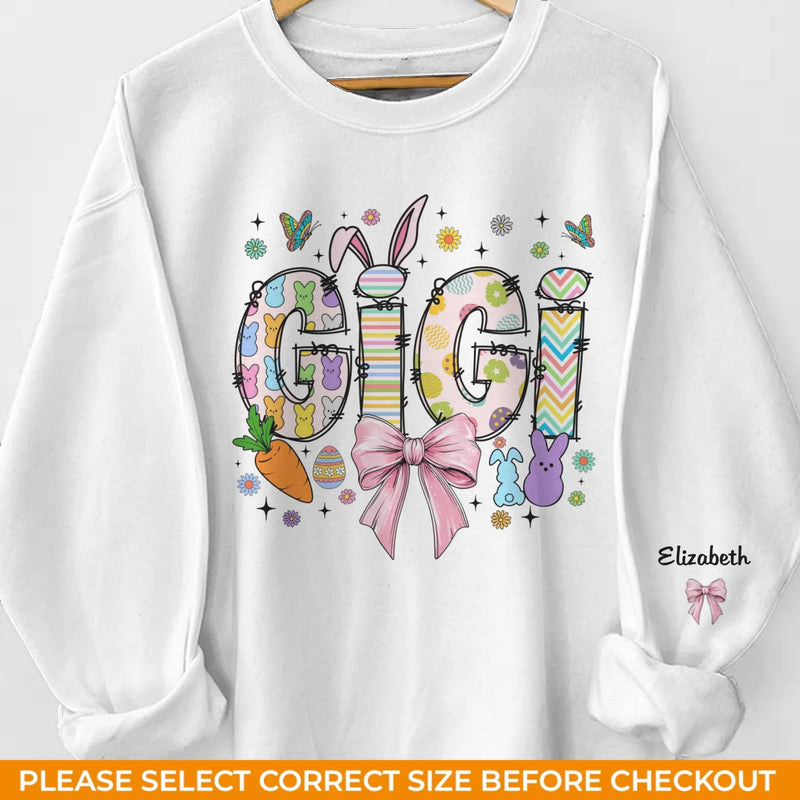 Grandma, The Heart Of Our Family - Family Personalized Custom Unisex Sweatshirt, Hoodie With Design On Sleeve - Gift For Mom, Grandma