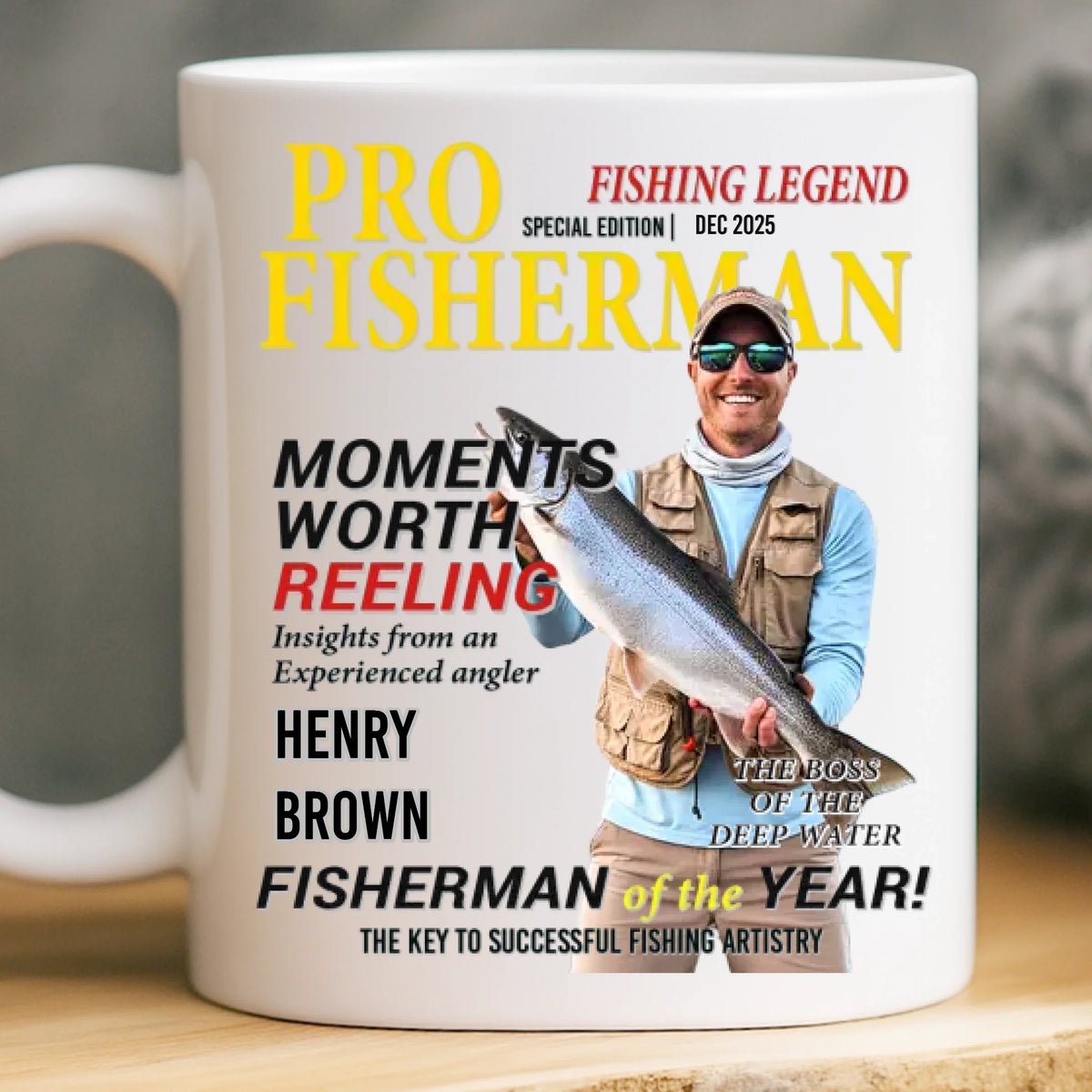 Custom Photo Mug - Personalized Birthday Gifts For Fisherman - Hooked On A Good Day