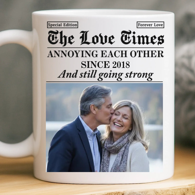 Custom Photo Mug - Personalized Anniversary Wedding Gifts For Husband And Wife, Him And Her - Together Feels Like Home