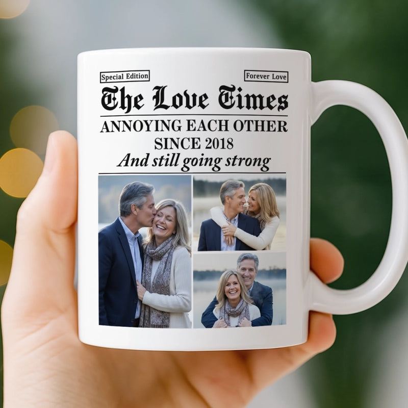 Custom Photo Mug - Personalized Anniversary Wedding Gifts For Husband And Wife, Him And Her - Together Feels Like Home