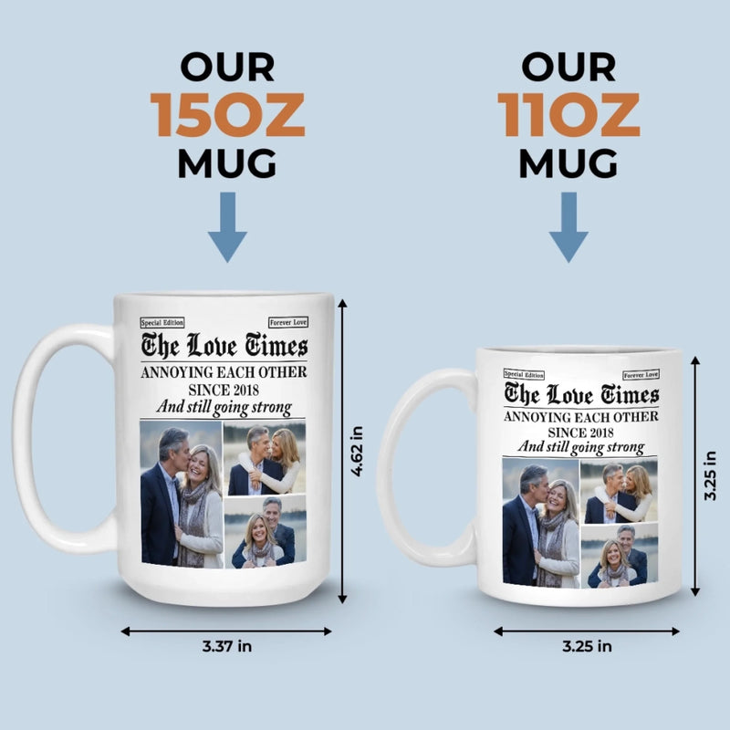Custom Photo Mug - Personalized Anniversary Wedding Gifts For Husband And Wife, Him And Her - Together Feels Like Home