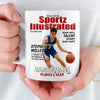 Custom Photo Magazine Mug -  Personalized Birthday Gifts For Football, Basketball, Soccer, Baseball, Golf, Ice Hockey Lovers, Sports Fans, Sports Lovers - I’m Here For The Game