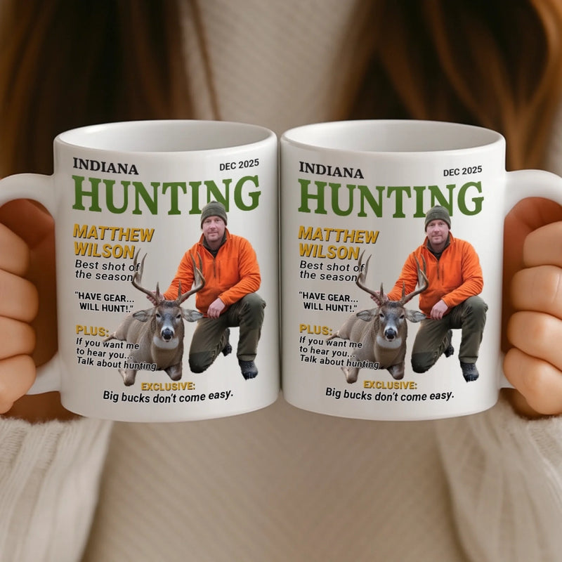 Custom Photo Magazine Mug - Personalized Birthday Hunting Gifts For Hunters - Wild At Heart
