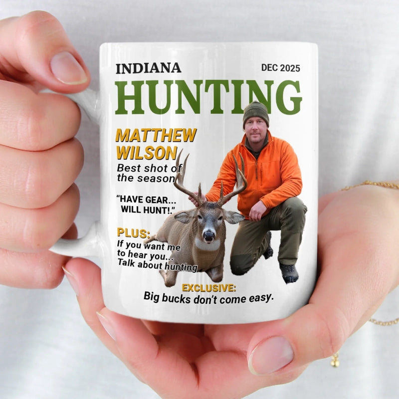 Custom Photo Magazine Mug - Personalized Birthday Hunting Gifts For Hunters - Wild At Heart