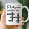 Custom Scrabble Mug - Personalized Birthday Gifts For Coworker, Work Bestie - Teamwork Makes Every Day Better