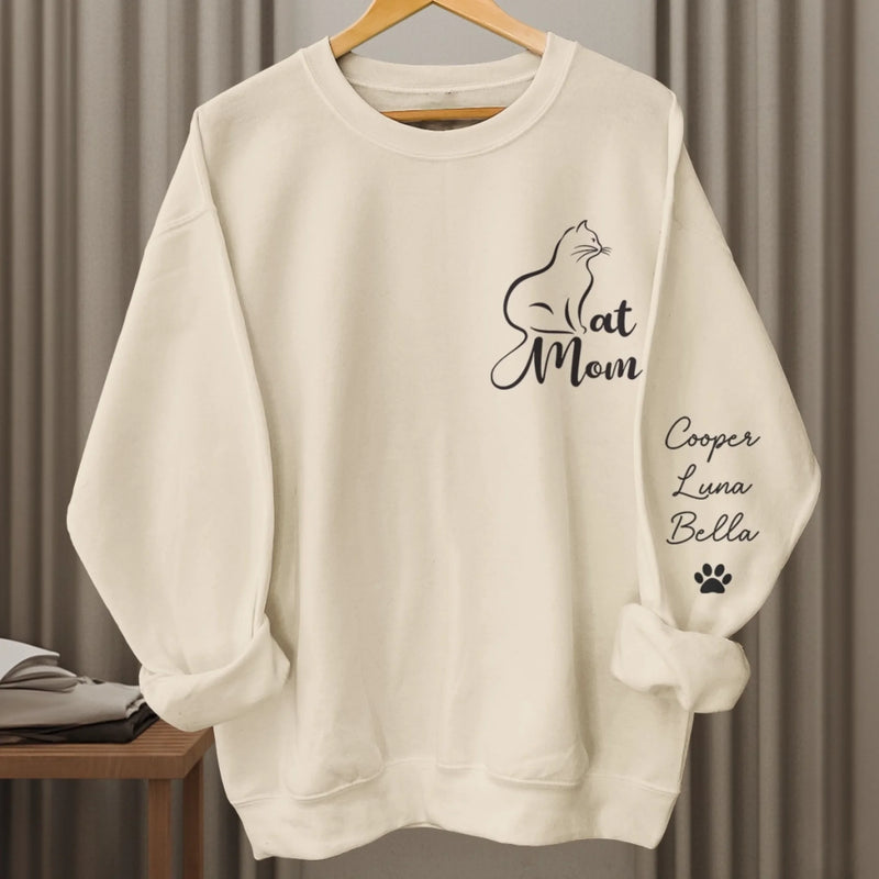Custom Unisex Sweatshirt, Hoodie With Design On Sleeve - Personalized Christmas Birthday Gifts For Cat Lovers, Cat Mom And Dad - Every Day Is Caturday