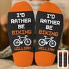 Custom Crew Socks - Personalized Birthday Cycling Gifts For Cyclists, Riders, Biking Lovers - Happiness Is A Bike Ride