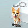 Custom Photo Shaped Acrylic Keychain -  Personalized Birthday Gifts For Dog Cat Lovers, Dog Dad And Mom, Cat Owners - Pets Make Life Better