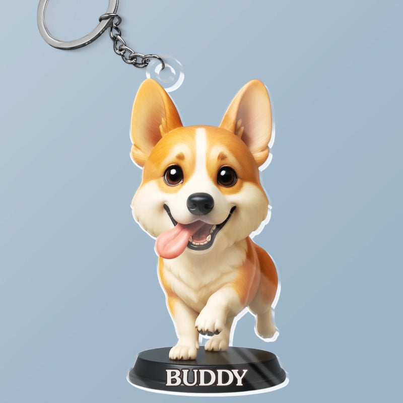 Custom Photo Shaped Acrylic Keychain -  Personalized Birthday Gifts For Dog Cat Lovers, Dog Dad And Mom, Cat Owners - Pets Make Life Better