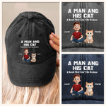 Custom Vintage Washed Denim Baseball Cap US - Personalized Birthday Gifts For Cat Lovers, Cat Mom And Dad - Adventures With My Furry Fam