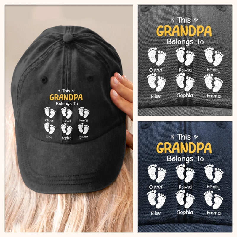 Custom Vintage Washed Denim Baseball Cap US - Personalized Birthday Gifts For Dad, Grandpa - My Dad My Forever Hero
