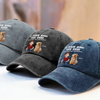 Custom Vintage Washed Denim Baseball Cap US - Personalized Christmas Birthday Gifts For Dog Lovers, Dog Dad And Mom - Fluffy Crew Forever