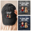 Custom Vintage Washed Denim Baseball Cap US - Personalized Christmas Birthday Gifts For Dog Lovers, Dog Dad And Mom - Fluffy Crew Forever