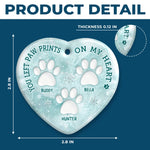 Custom Ceramic Ornament - Personalized Pet Christmas Memorial Sympathy Gifts For Dogs, Cats - Paws In Hearts Forever Loved