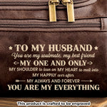 Custom Engraved Leather Toiletry Bag - Personalized Birthday Gifts For Husband - With You Life Feels Right