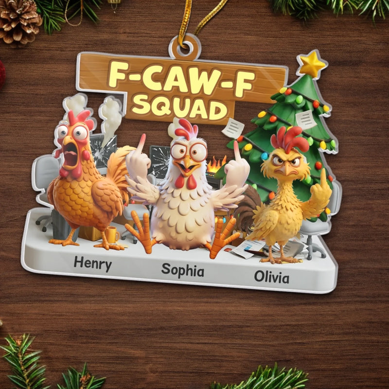 Custom Acrylic Ornament - Personalized Christmas Funny Gifts For Coworker, Work Bestie - Office Chaos Crew