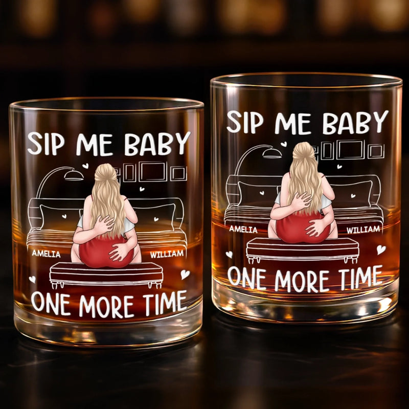 Custom Whiskey Glass - Personalized Anniversary Wedding Gifts For Husband And Wife, Him And Her - Love You More Than Coffee