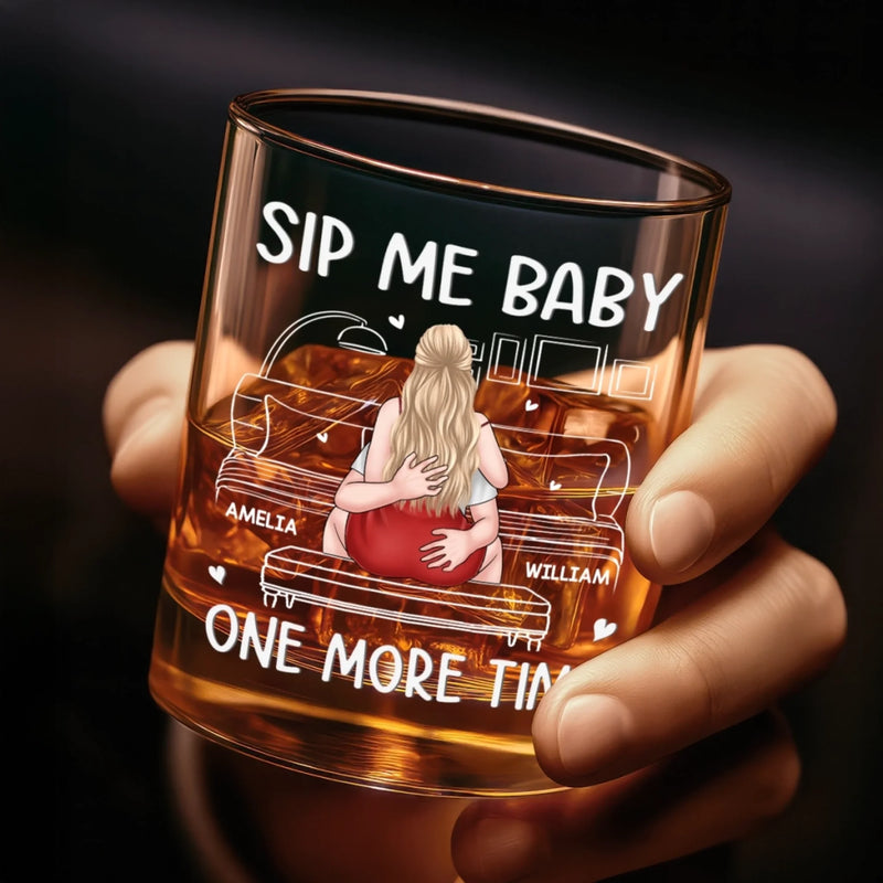 Custom Whiskey Glass - Personalized Anniversary Wedding Gifts For Husband And Wife, Him And Her - Love You More Than Coffee