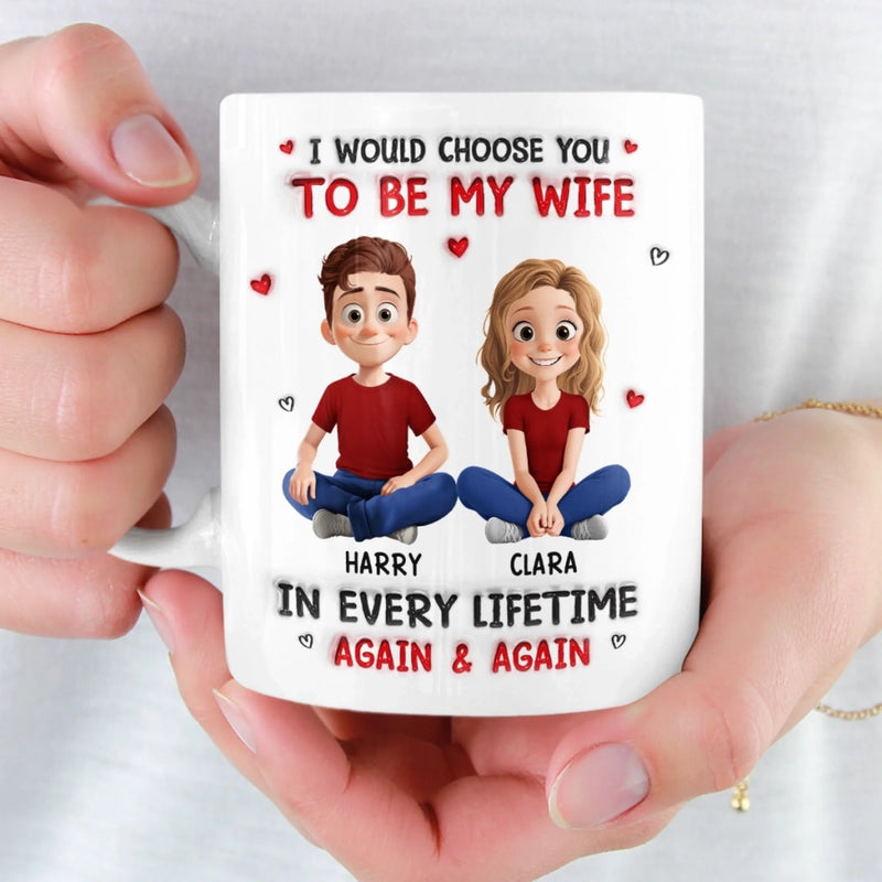 Custom Mug - Personalized Anniversary Wedding Gifts For Husband And Wife, Him And Her - Choosing You Never Gets Old