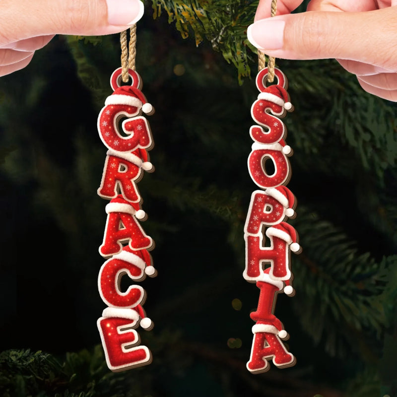 Custom Letter Wooden Ornament - Personalized Christmas Birthday Gifts For Mom, Dad, Brother, Sister, Kids - Built Of Names And Bound By Love