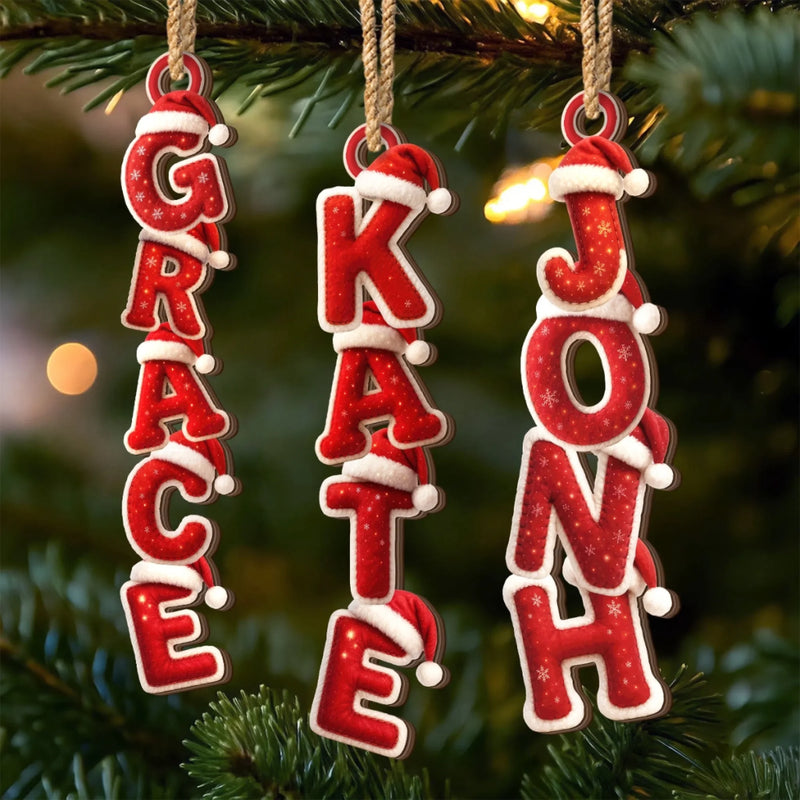 Custom Letter Wooden Ornament - Personalized Christmas Birthday Gifts For Mom, Dad, Brother, Sister, Kids - Built Of Names And Bound By Love