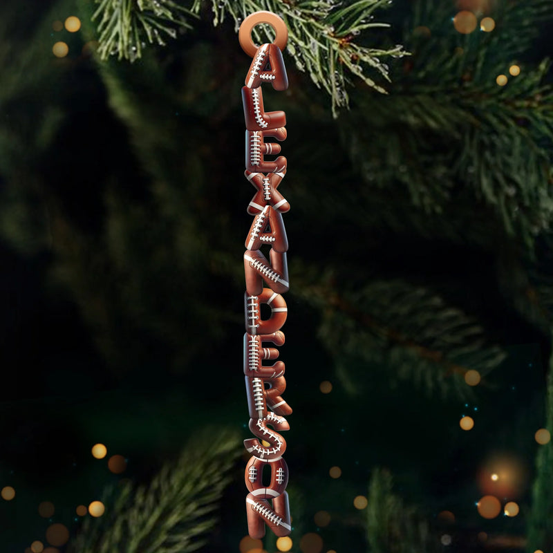 Custom Letter Wooden Ornament - Personalized Christmas Birthday Football Gifts For Family, Football Lovers, Sports Fans, Sports Lovers - Together We Win