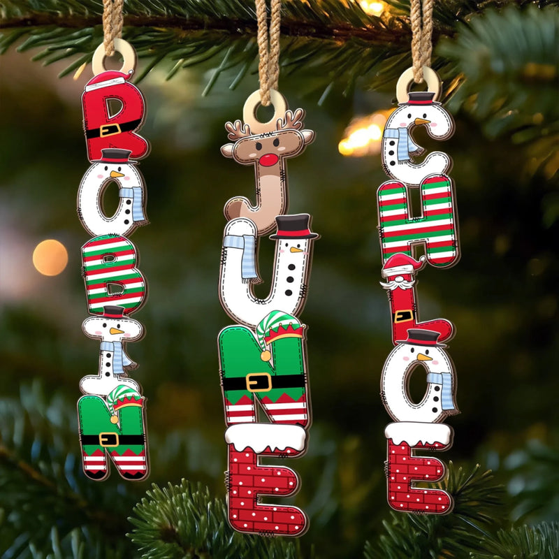 Custom Letter Wooden Ornament - Personalized Christmas Birthday Gifts For Mom, Dad, Brother, Sister, Kids - Hang The Memories