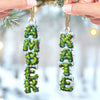 Custom Pine Tree Letter Wooden Ornament - Personalized Christmas Birthday Gifts For Mom, Dad, Brother, Sister, Kids - Home Is Wherever We Gather