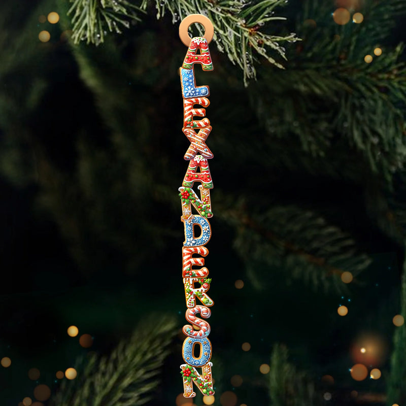 Custom Gingerbread Letter Wooden Ornament - Personalized Christmas Birthday Gifts For Mom, Dad, Brother, Sister, Kids - The Sweetest Stocking Stuffer