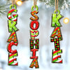 Custom Green Christmas Letter Wooden Ornament - Personalized Christmas Birthday Gifts For Mom, Dad, Brother, Sister, Kids - Festive Letters, Endless Smiles