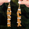 Custom Gingerbread Letter Wooden Ornament - Personalized Christmas Birthday Gifts For Mom, Dad, Brother, Sister, Kids - This Family Story Keeps Blooming